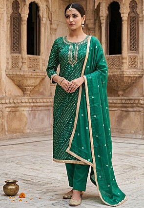 green emerald velvet dress Bottle Green Pakistani Dress with Embroidery Online 2022  Nameera by Farooq