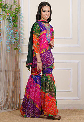 Bandhej Printed Georgette Pakistani Suit in Multicolor