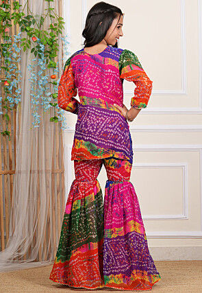Bandhej Printed Georgette Pakistani Suit in Multicolor