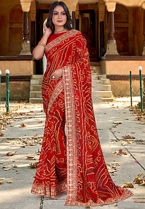 Bandhani saree for wedding top