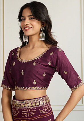 Bandhej Printed Georgette Saree in Wine