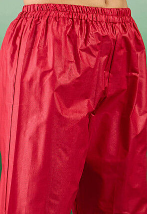 Bandhej Printed Jam Cotton Pakistani Suit in Red