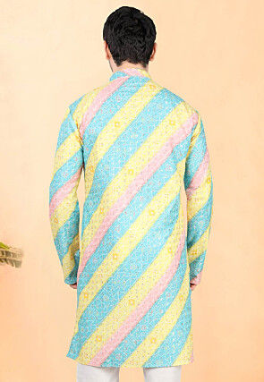 Bandhej Printed Rayon Kurta in Multicolor