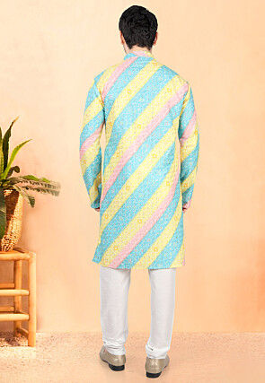 Bandhej Printed Rayon Kurta Set in Multicolor