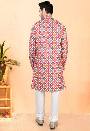 Bandhej Printed Rayon Kurta Set in Multicolor