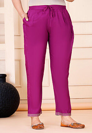 Bandhej Printed Viscose Rayon Pakistani Suit in Purple