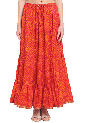 Lachey Tiered Maxi Skirt  Orange  LAST CHANCE  VICI