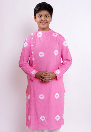 Batik Printed Cotton Kurta in Pink