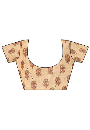 Batik Printed Cotton Slub Saree in Black