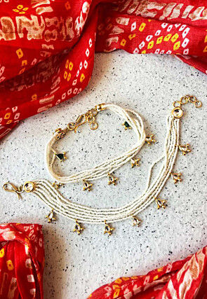 Beaded Adjustable Anklet Pair