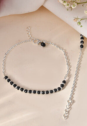 Beaded Adjustable Anklet Pair