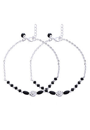 Beaded Adjustable Anklet Pair