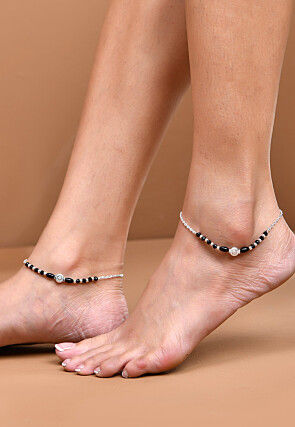 Beaded Adjustable Anklet Pair