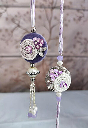 Beaded Bhaiya and Bhabhi Rakhi Pair