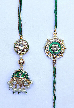 Beaded Bhaiya and Bhabhi Rakhi Pair