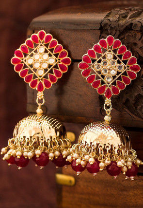 Beaded Jhumka Style Earrings
