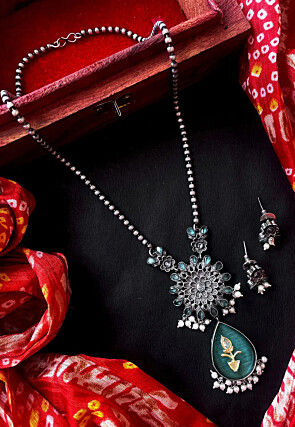 Beaded Oxidised Necklace Set