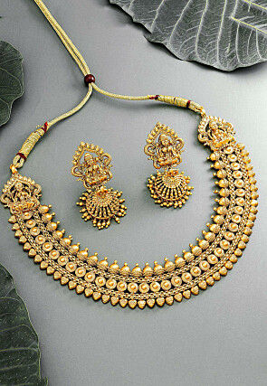 Beaded Temple Choker Necklace Set : JPM6382