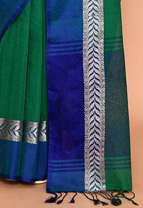 Bengal Handloom Pure Cotton Tant Saree in Green