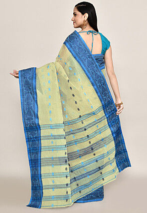 Bengal Handloom Pure Cotton Tant Saree in Light Green