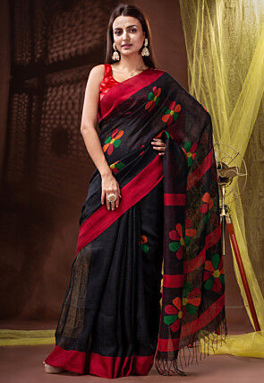 Linen Sarees | Pure Linen Saree Online in India – BharatSthali