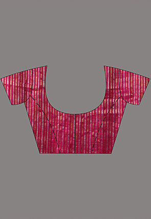 Bengal Handloom Pure Linen Saree in Fuchsia