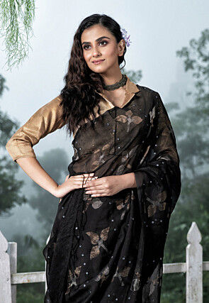 Bengal Handloom Pure Silk Saree in Black