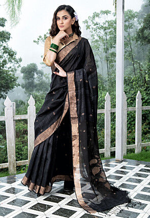 Bengal Handloom Pure Silk Saree in Black