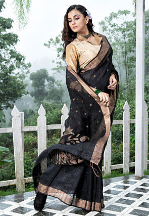Bengal Handloom Pure Silk Saree in Black