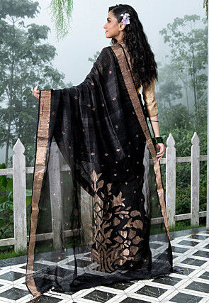 Bengal Handloom Pure Silk Saree in Black