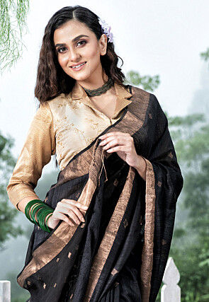 Bengal Handloom Pure Silk Saree in Black