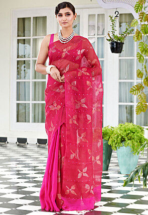 Bengal Handloom Pure Silk Saree in Fuchsia