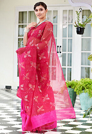 Bengal Handloom Pure Silk Saree in Fuchsia