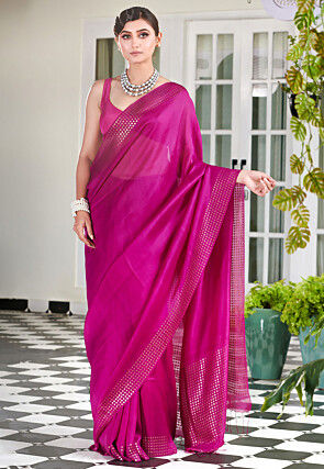 Bengal Handloom Pure Silk Saree in Fuchsia