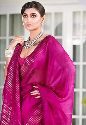 Bengal Handloom Pure Silk Saree in Fuchsia