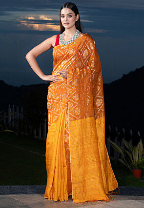 Bengal Handloom Pure Silk Saree in Mustard