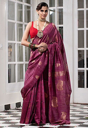 Bengal Handloom Pure Silk Saree in Purple