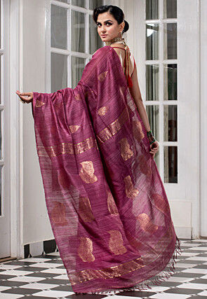 Bengal Handloom Pure Silk Saree in Purple