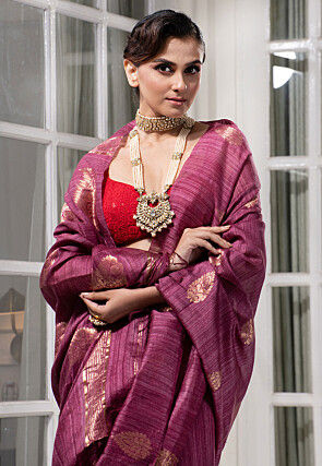Bengal Handloom Pure Silk Saree in Purple