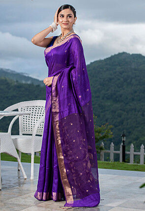 Bengal Handloom Pure Silk Saree in Purple