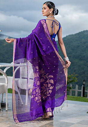 Bengal Handloom Pure Silk Saree in Purple