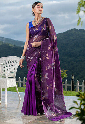 Bengal Handloom Pure Silk Saree in Purple