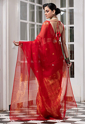 Bengal Handloom Pure Silk Saree in Red
