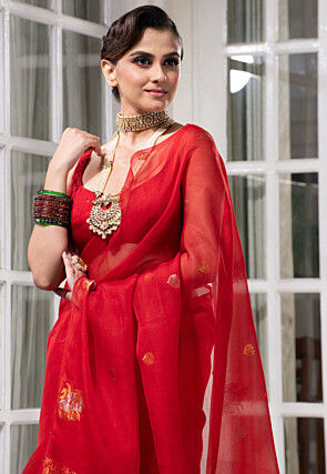 Bengal Handloom Pure Silk Saree in Red