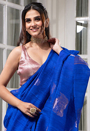 Bengal Handloom Pure Silk Saree in Royal Blue
