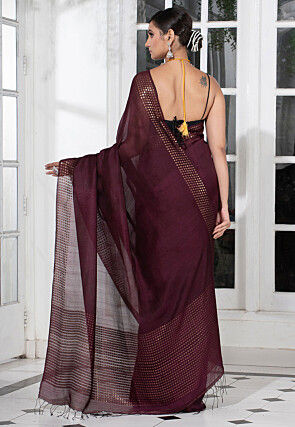 Bengal Handloom Pure Silk Saree in Wine