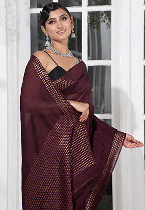 Bengal Handloom Pure Silk Saree in Wine