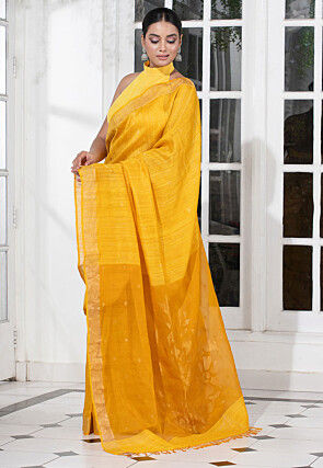 Bengal Handloom Pure Silk Saree in Yellow