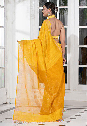 Bengal Handloom Pure Silk Saree in Yellow