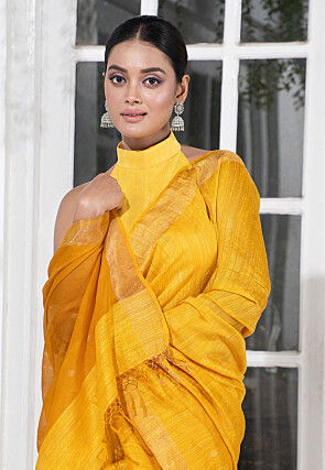 Bengal Handloom Pure Silk Saree in Yellow